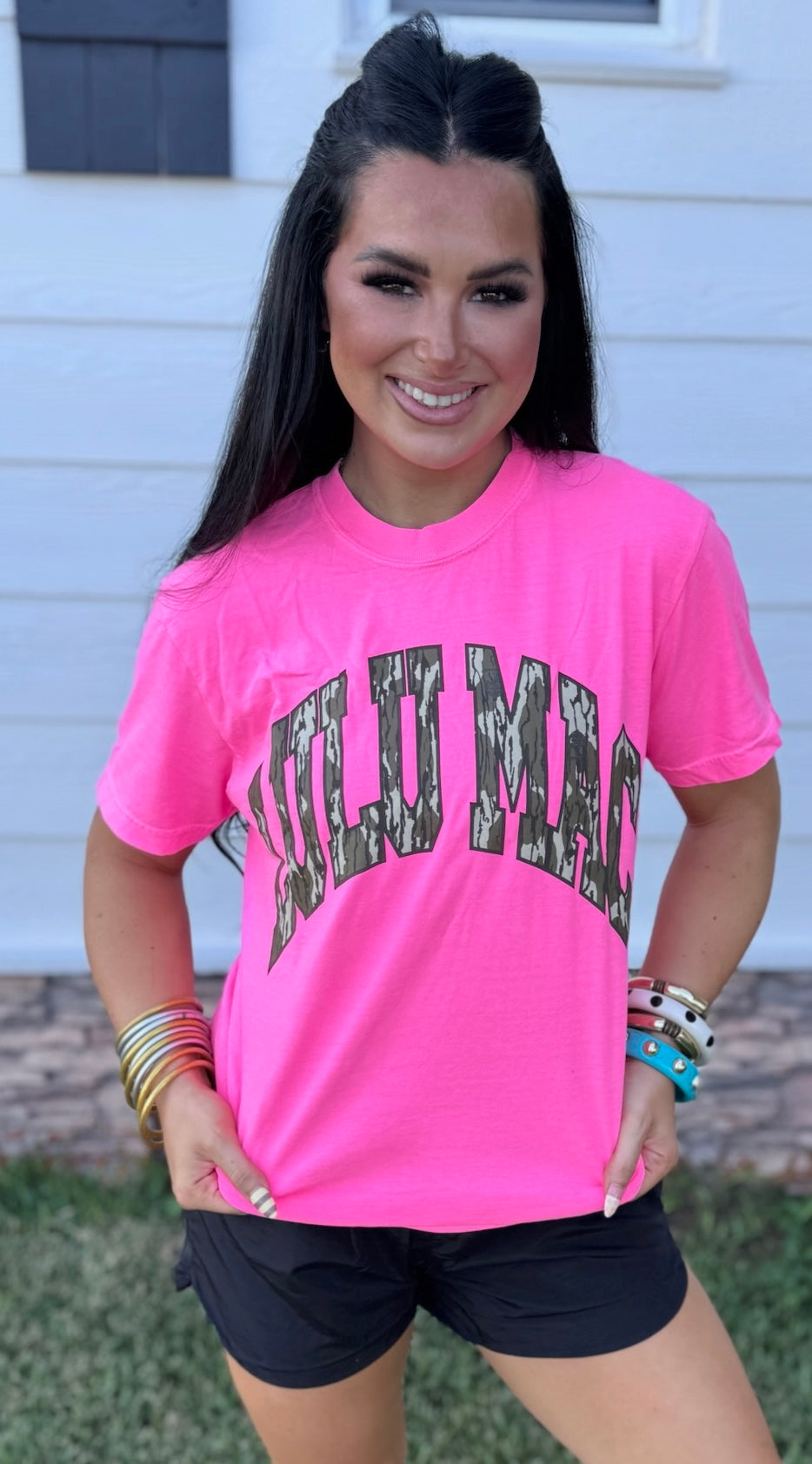 LULU MAC MOSSY OAK HOT PINK TEE