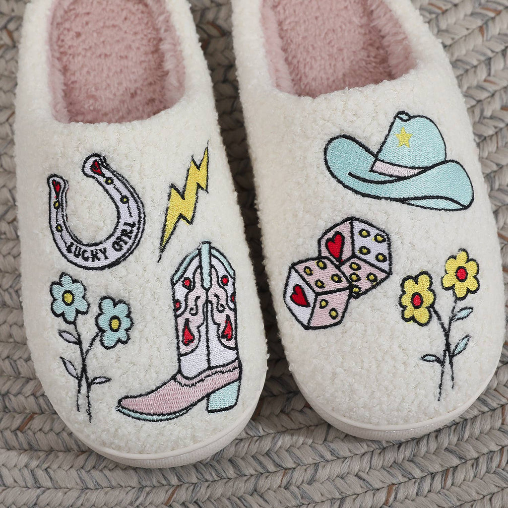 Cowboy Cozy Plush Slippers