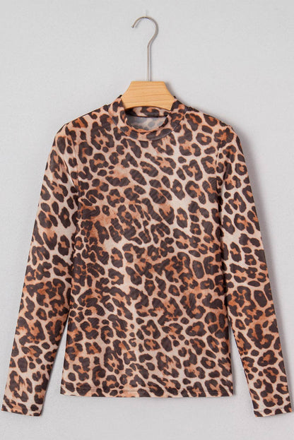 Wild Side Leopard Mesh Top