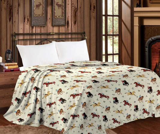 Branded Wild West Blanket - Queen Size