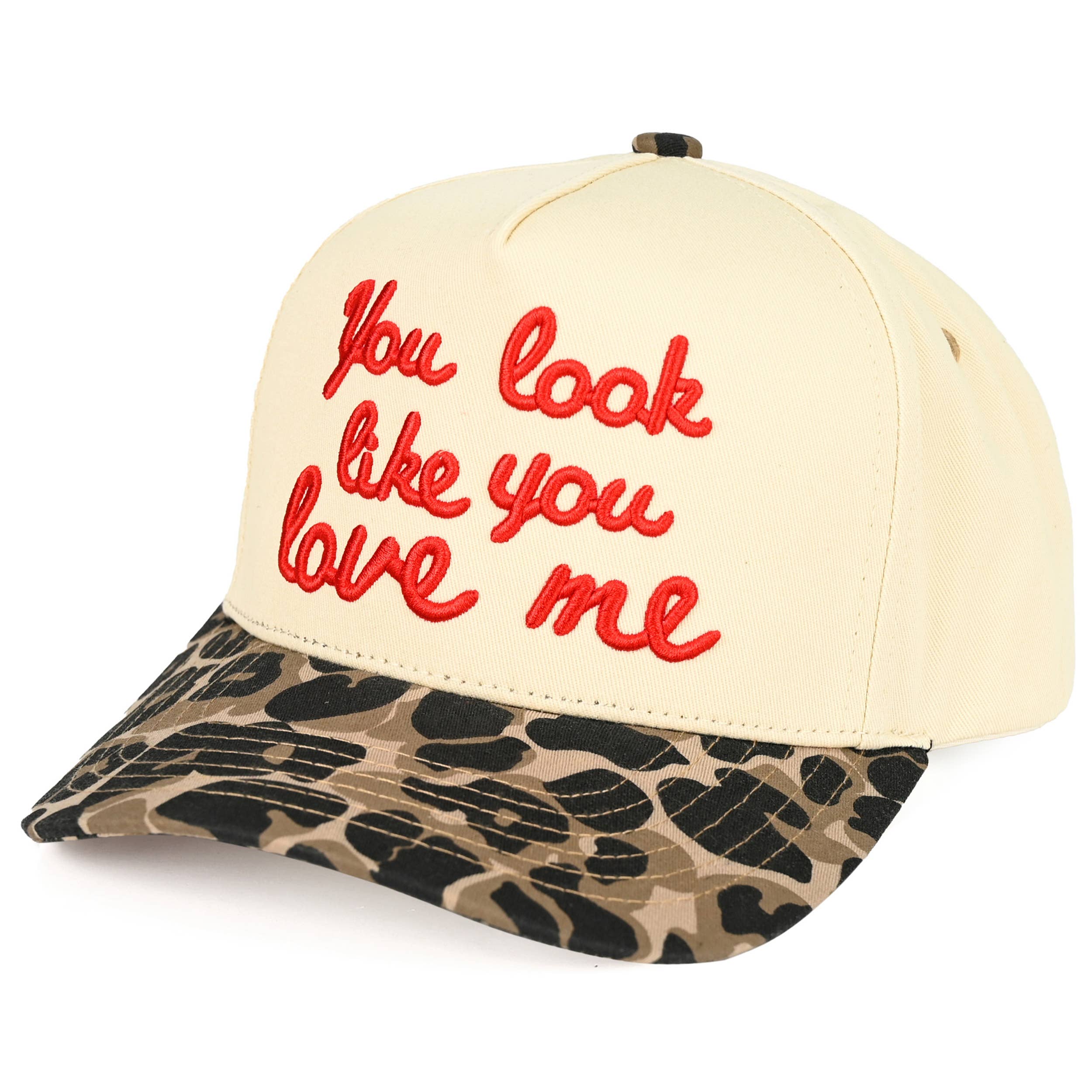 You Look Like You Love Me Trucker Hat- Leopard