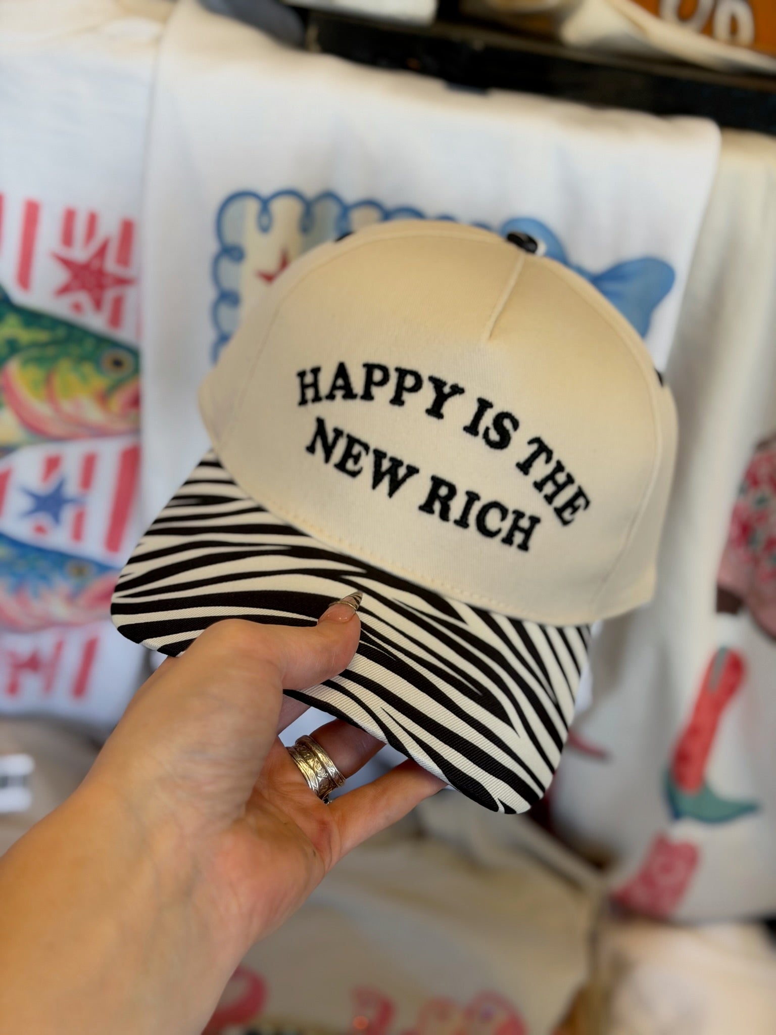 HAPPY IS THE NEW RICH TRUCKER HAT