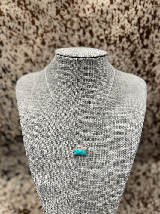Kingman Turquoise Bar Necklace