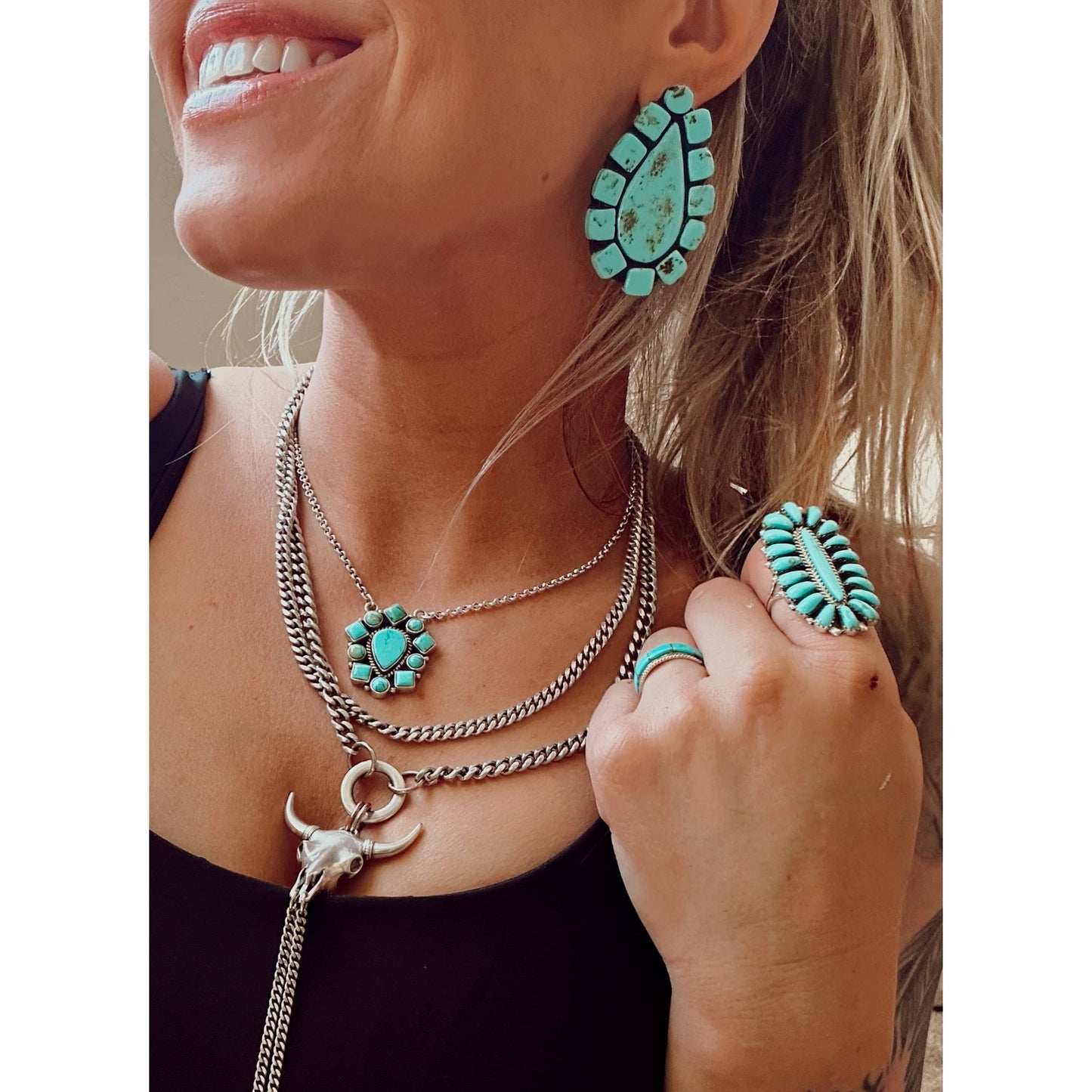 Turquoise Clay Earrings