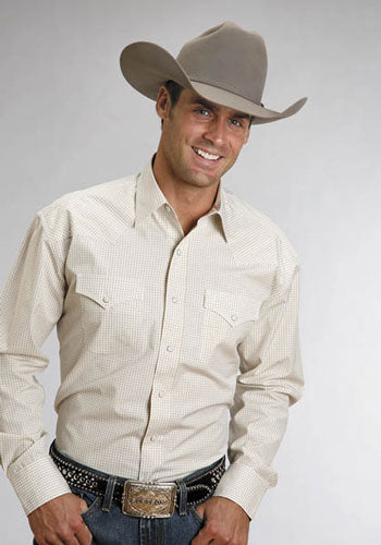 Stetson Gold Two Stripe Check Long Sleeve