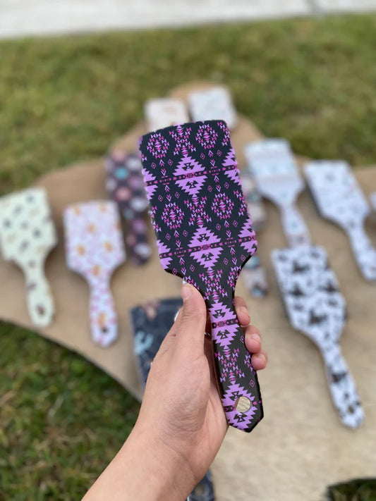 Pink Aztec Hair Brush