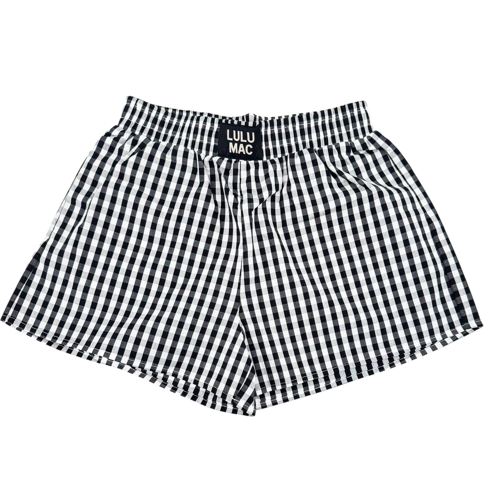 LULU MAC BLACK GINGHAM BOXER SHORT