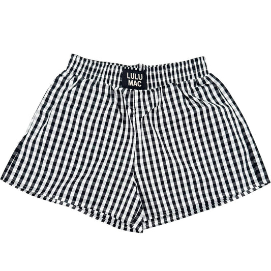 LULU MAC BLACK GINGHAM BOXER SHORT