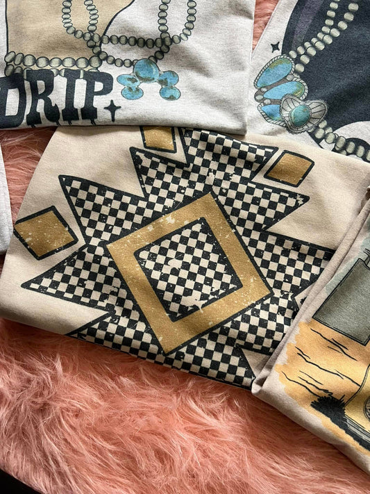 Checkered Aztec Tee