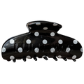 LULU MAC HAIR CLIP- BLACK & WHITE POLKA DOT