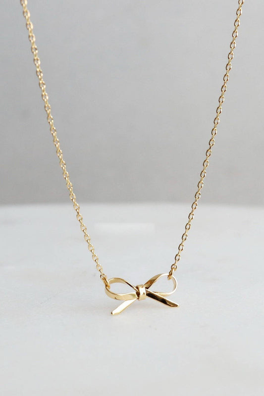 GOLD BOW NECKLACE
