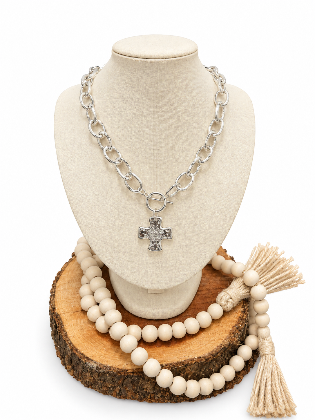 Mini Silver Toggle Cross Necklace