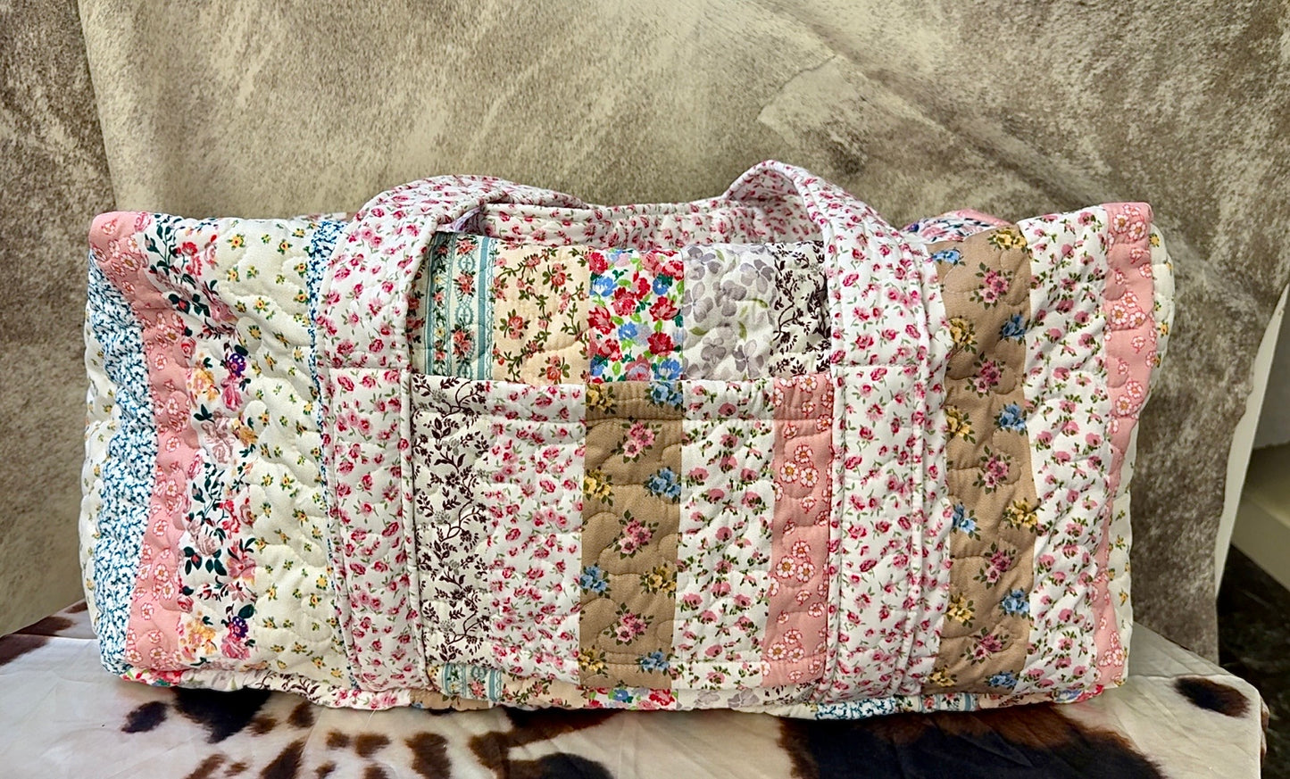 Paige Patchwork Stripe Quilted Duffle Bag