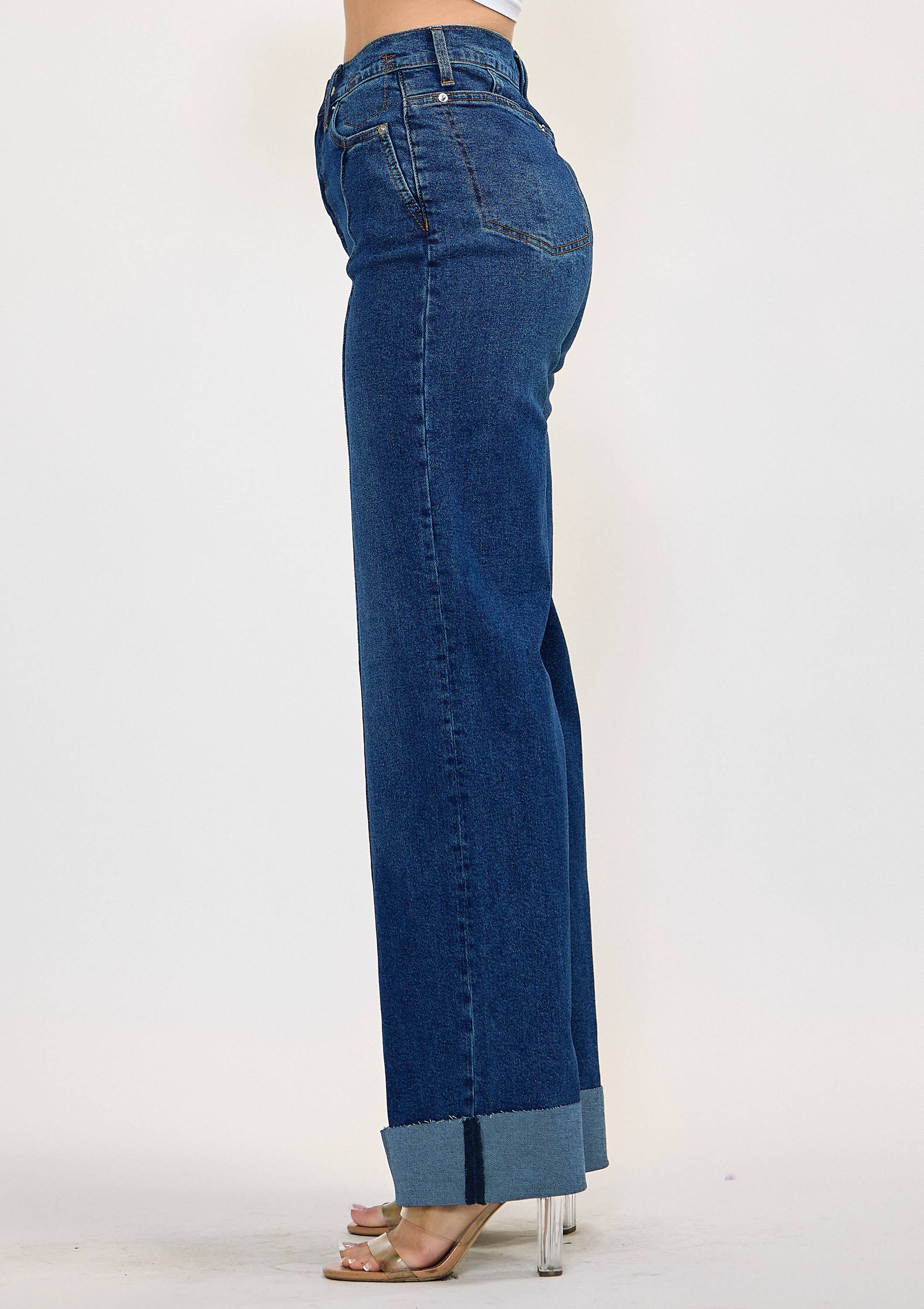 The Stacy- High Rise Cuff Jeans