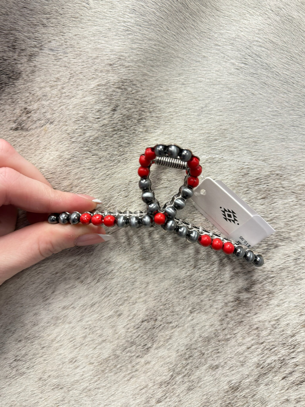 Faux Colored Bead Claw Clip