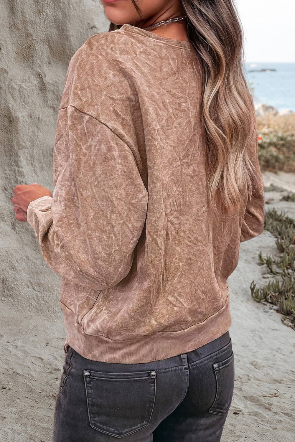 Saved by Grace | Embroidery Mineral Wash Sweatshirt