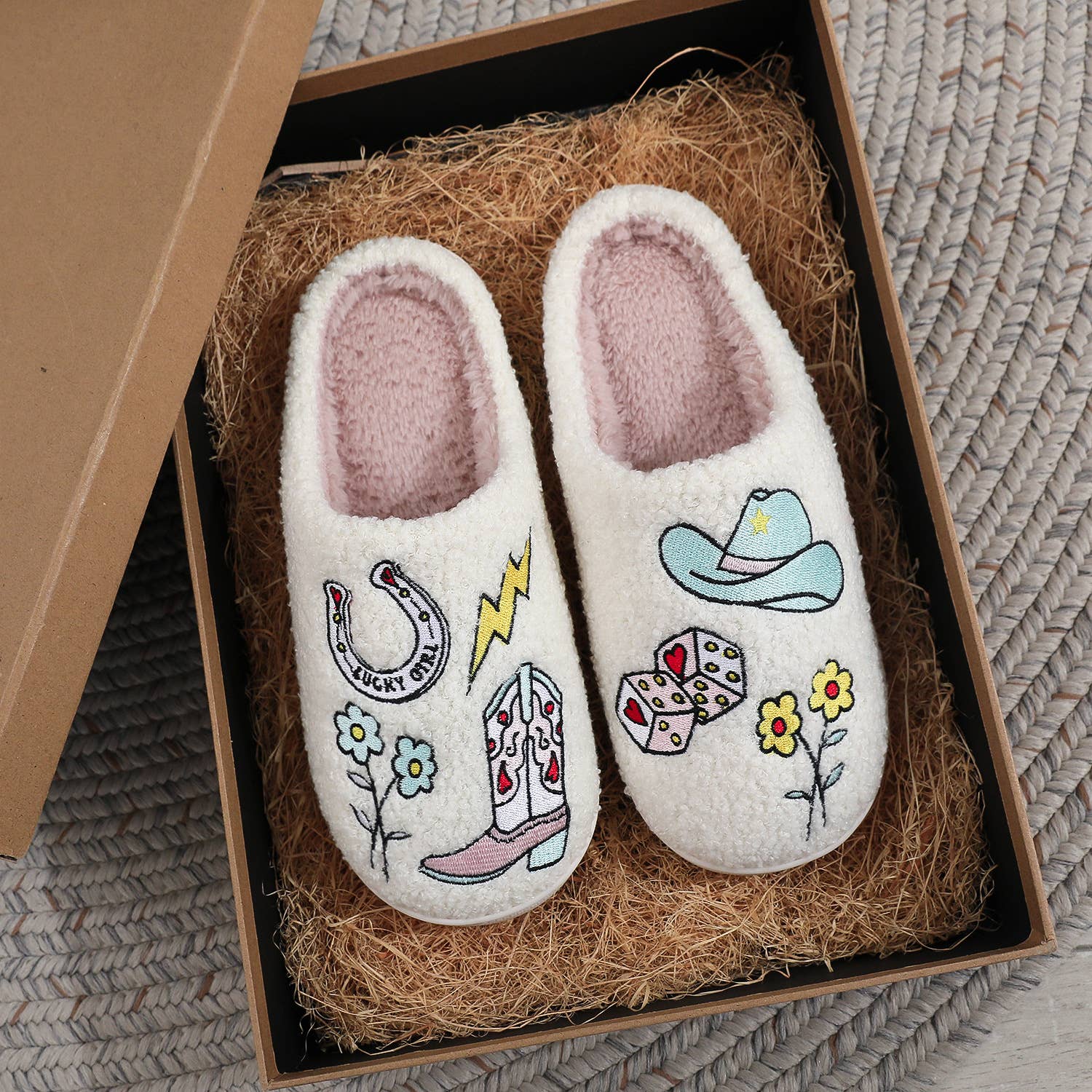 Cowboy Cozy Plush Slippers