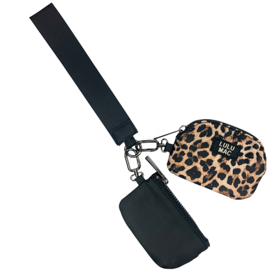 LULU MAC LEOPARD WRISTLET POUCH