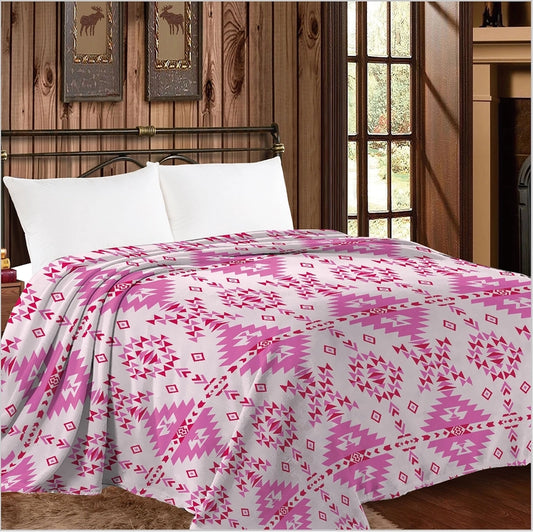Pink Aztec Blanket - Queen Size
