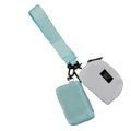 LULU MAC MINT & WHITE WRISTLET POUCH