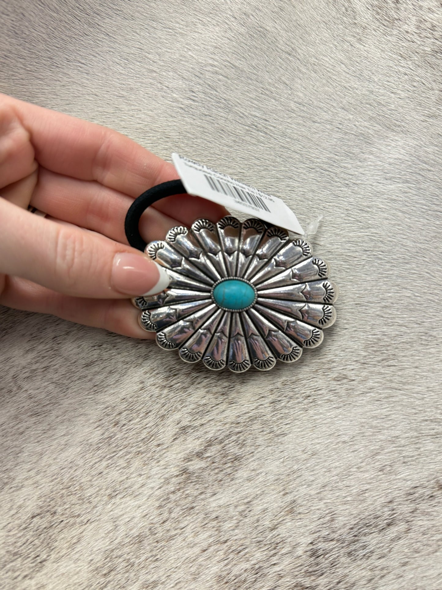 Turquoise Concho Hair Tie