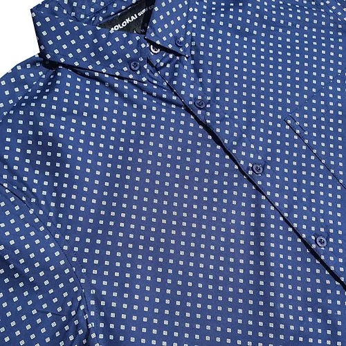 Navy Diamond Button Down