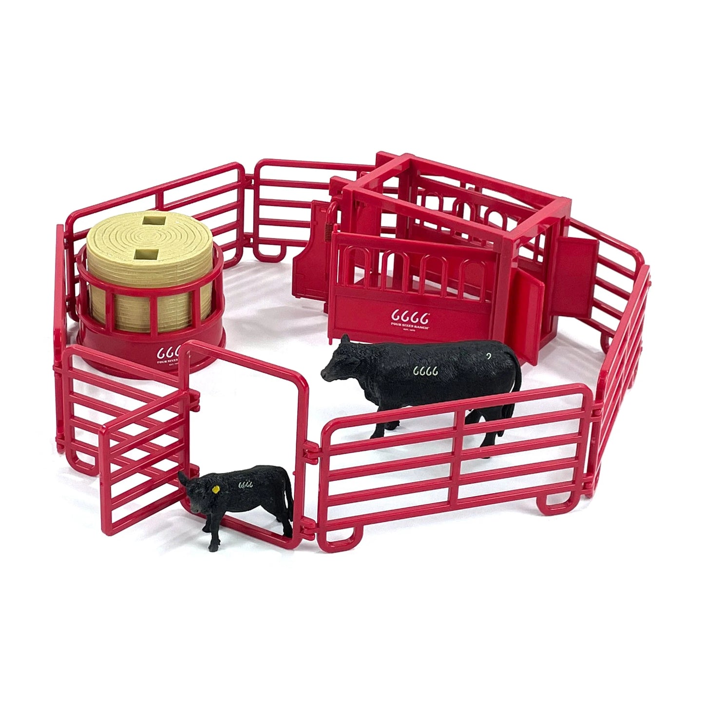 Toy Black Angus Ranch Set