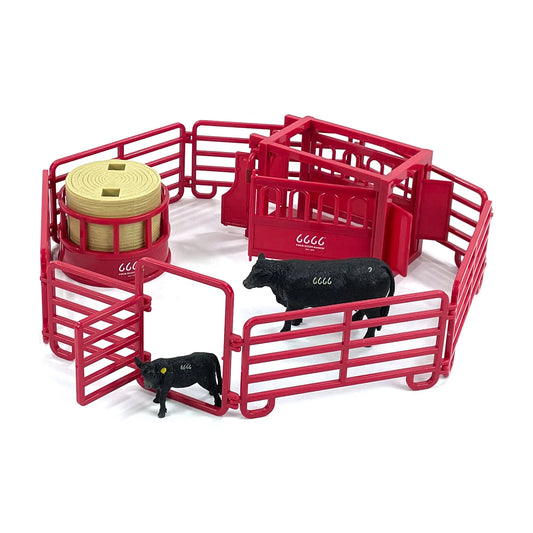 Toy Black Angus Ranch Set