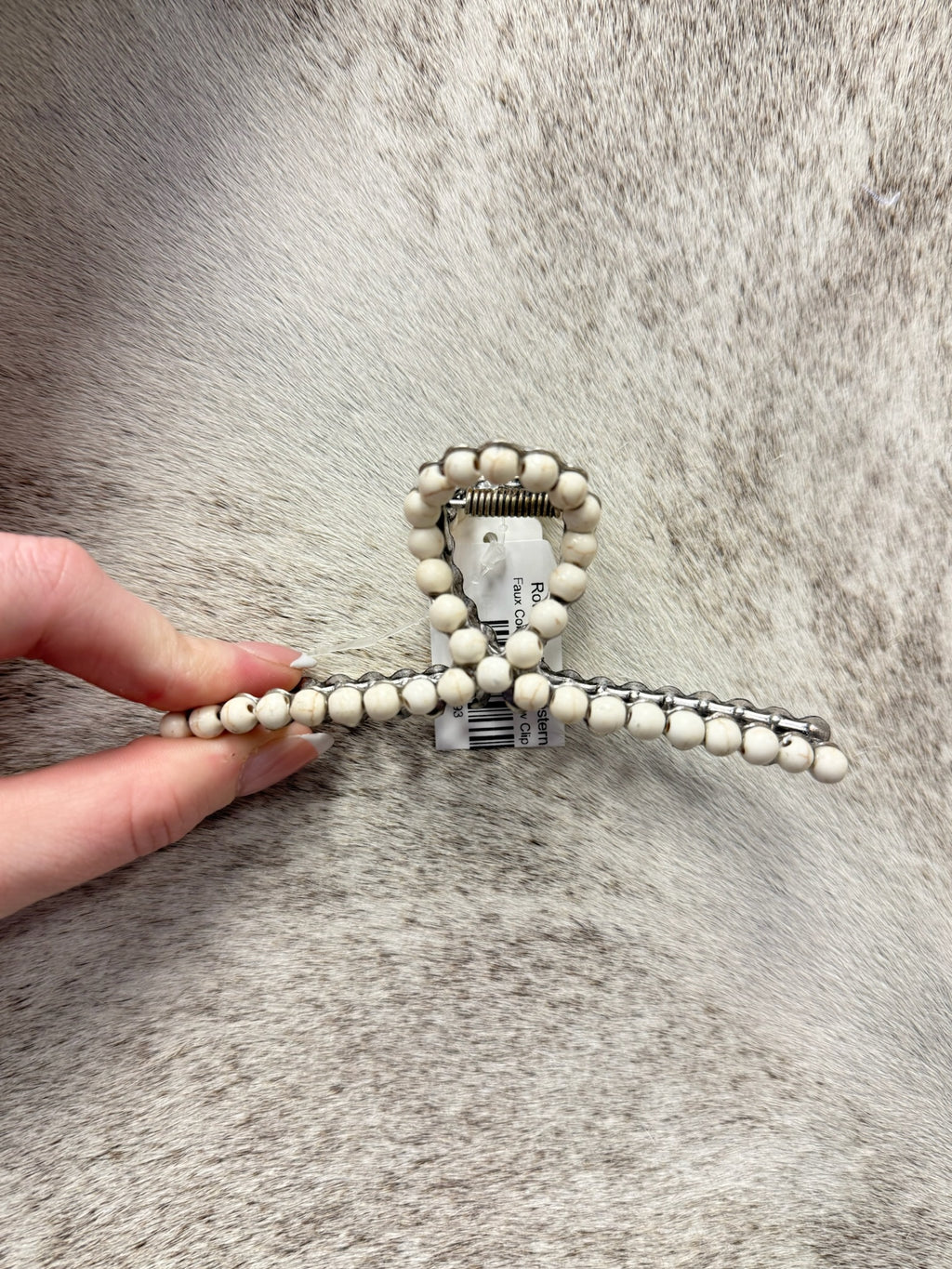 Faux Colored Bead Claw Clip