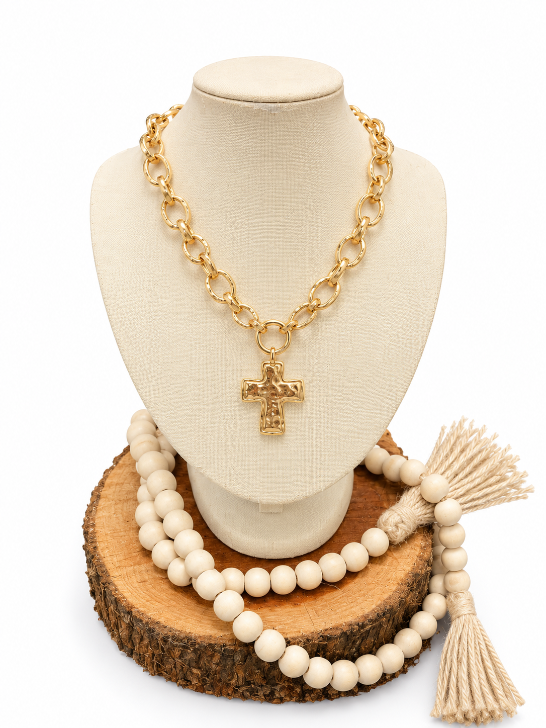 Mini Gold Toggle Cross Necklace