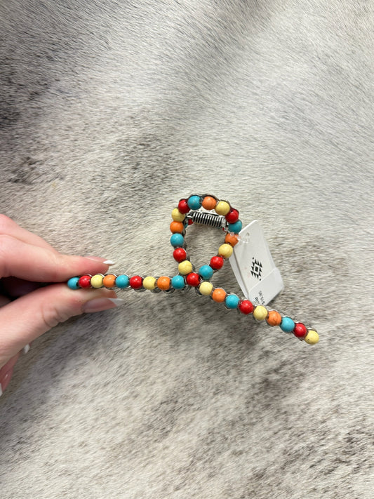 Faux Colored Bead Claw Clip