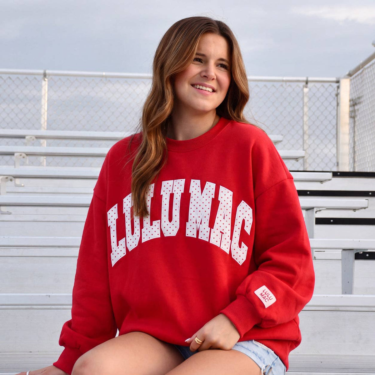 LULU MAC RED & WHITE POLKA DOT SWEATSHIRT