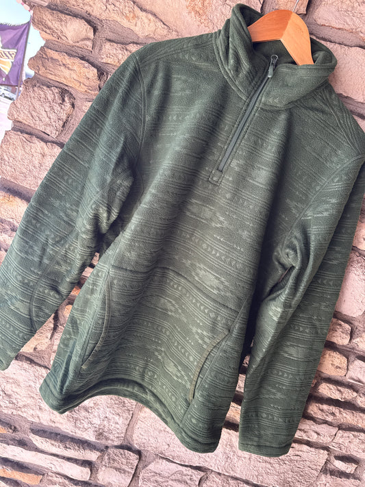 Rock N Roll Denim Green Embossed Fleece Pullover