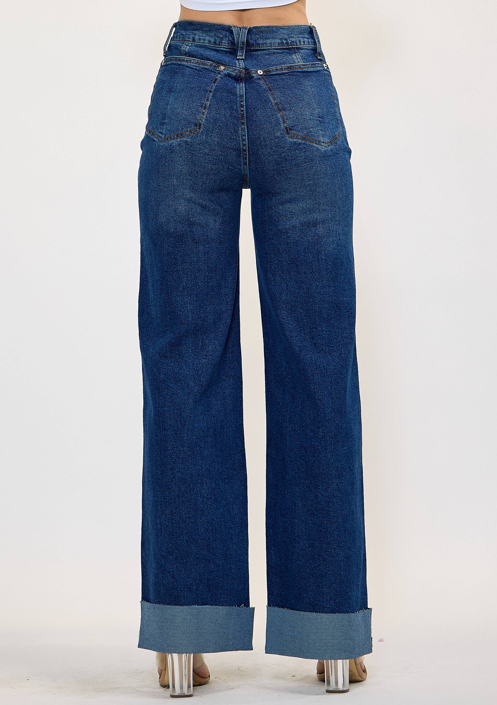 The Stacy- High Rise Cuff Jeans