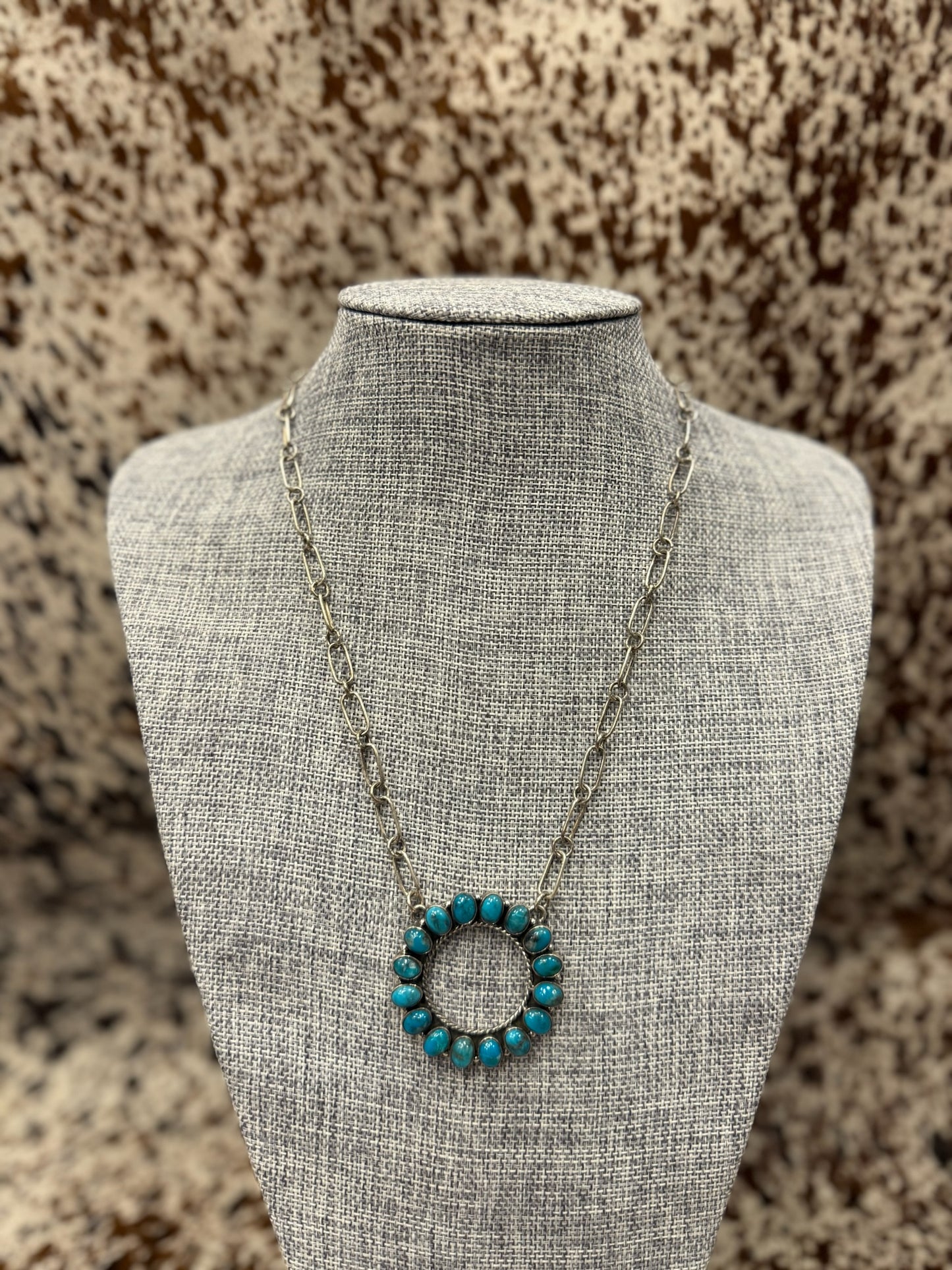 Circle Kingman Turquoise Necklace