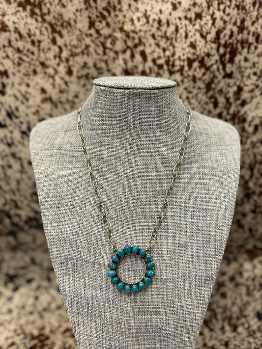 Circle Kingman Turquoise Necklace