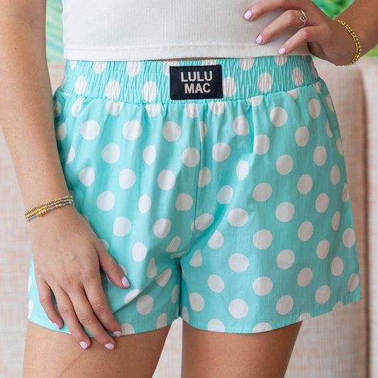 LULU MAC MINT POLKA DOT BOXER SHORTS