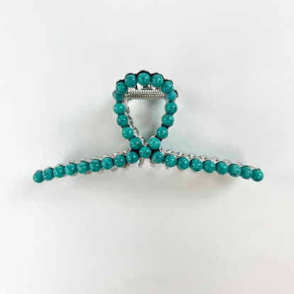 Turquoise Pearl Claw Clip