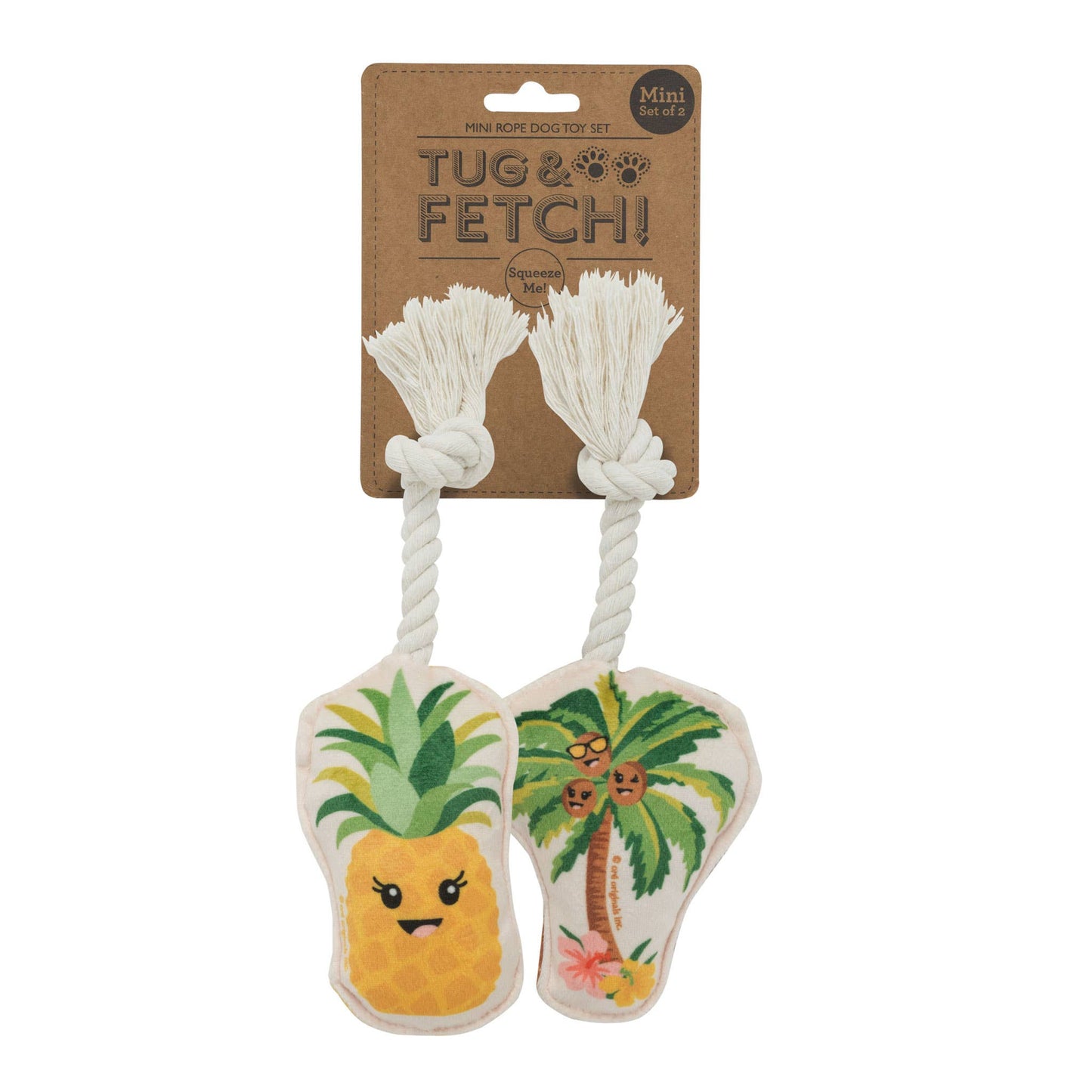 Mini Dog Toy Set | Palm Tree & Pineapple
