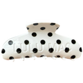 LULU MAC HAIR CLIP- WHITE & BLACK POLKA DOT