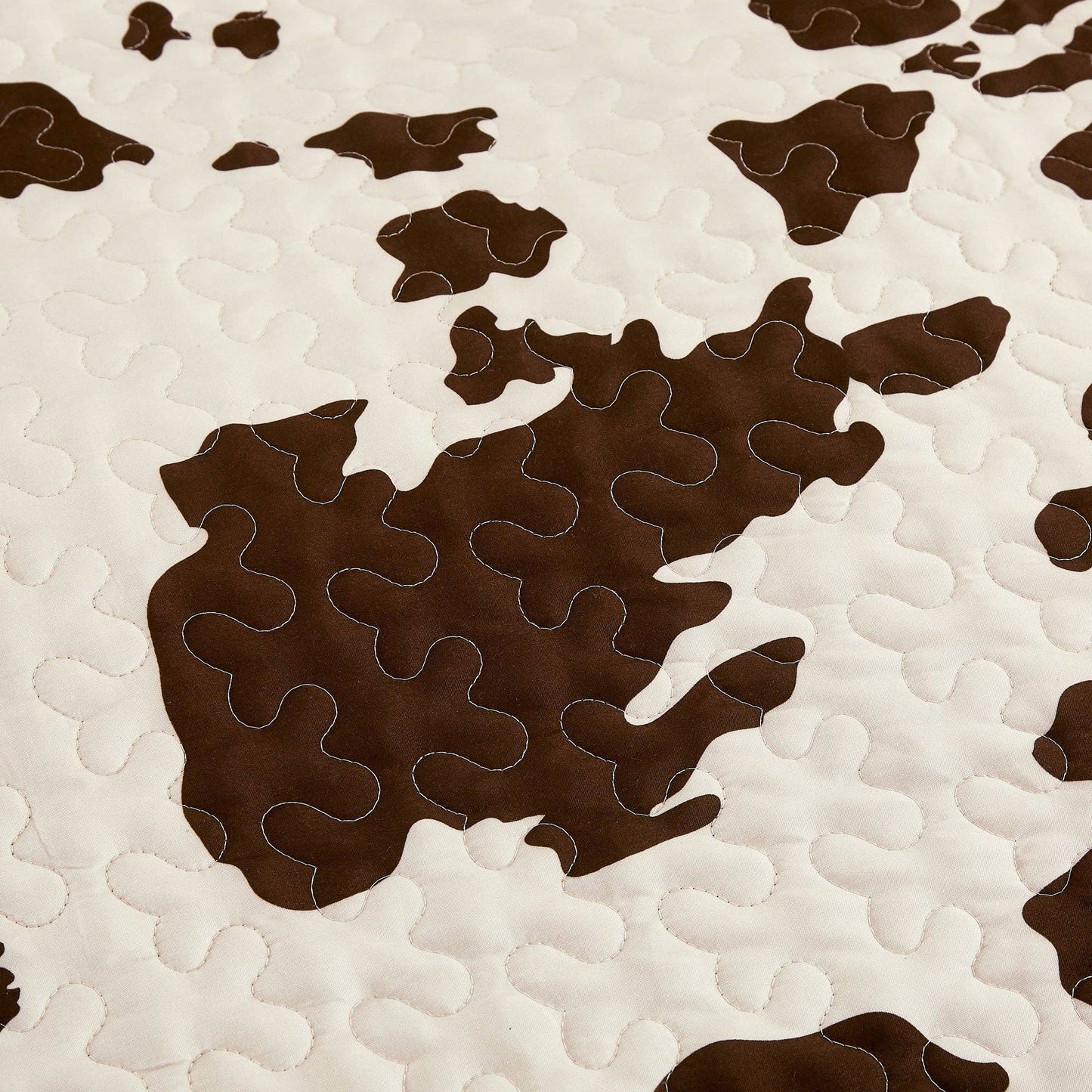Rustic Cowhide Brown Bedspread Quilt - 3 Piece Set
