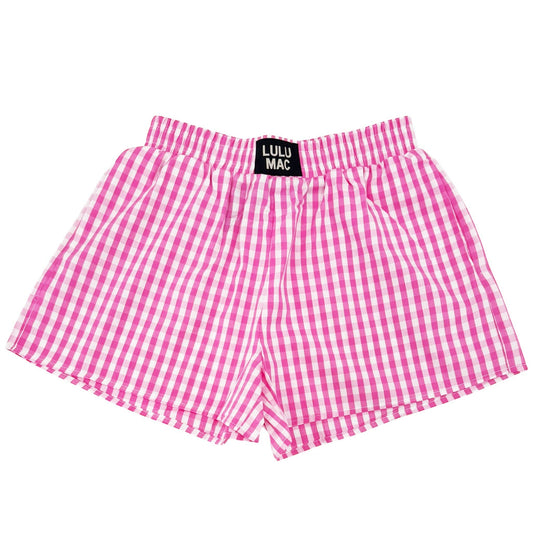 LULU MAC PINK GINGHAM BOXER SHORT