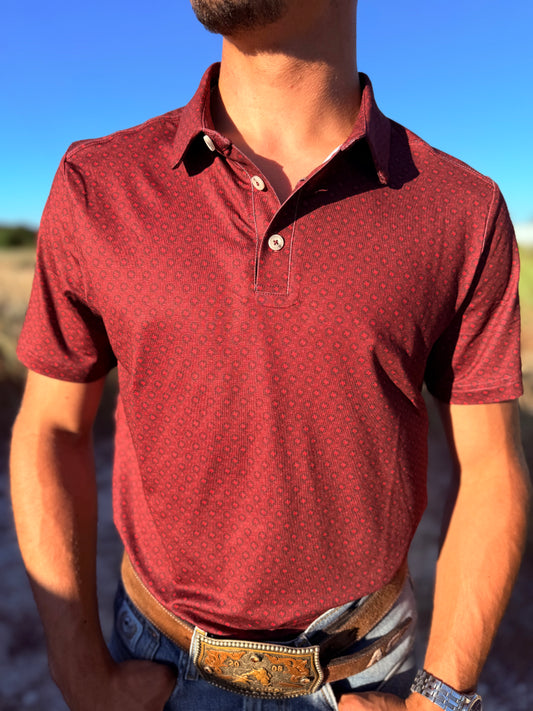 Performance Polo - Vintage Helmets - Maroon