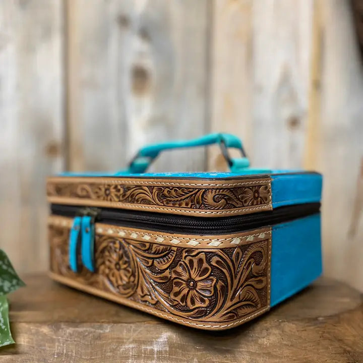 Blue Boot Stitch Jewelry Box