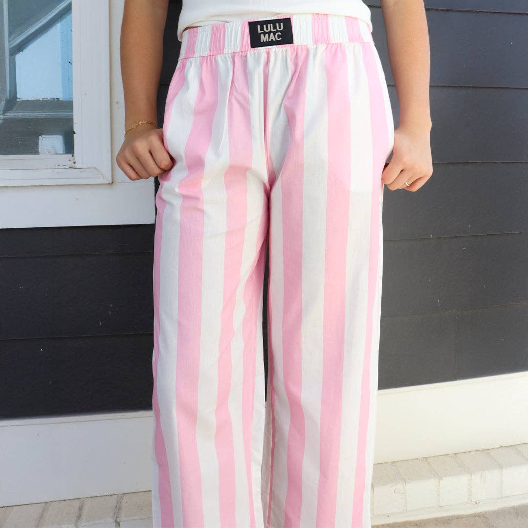 LULU MAC DARBY LIGHT PINK STRIPE PANT