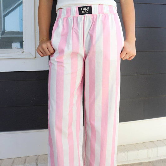 LULU MAC DARBY LIGHT PINK STRIPE PANT