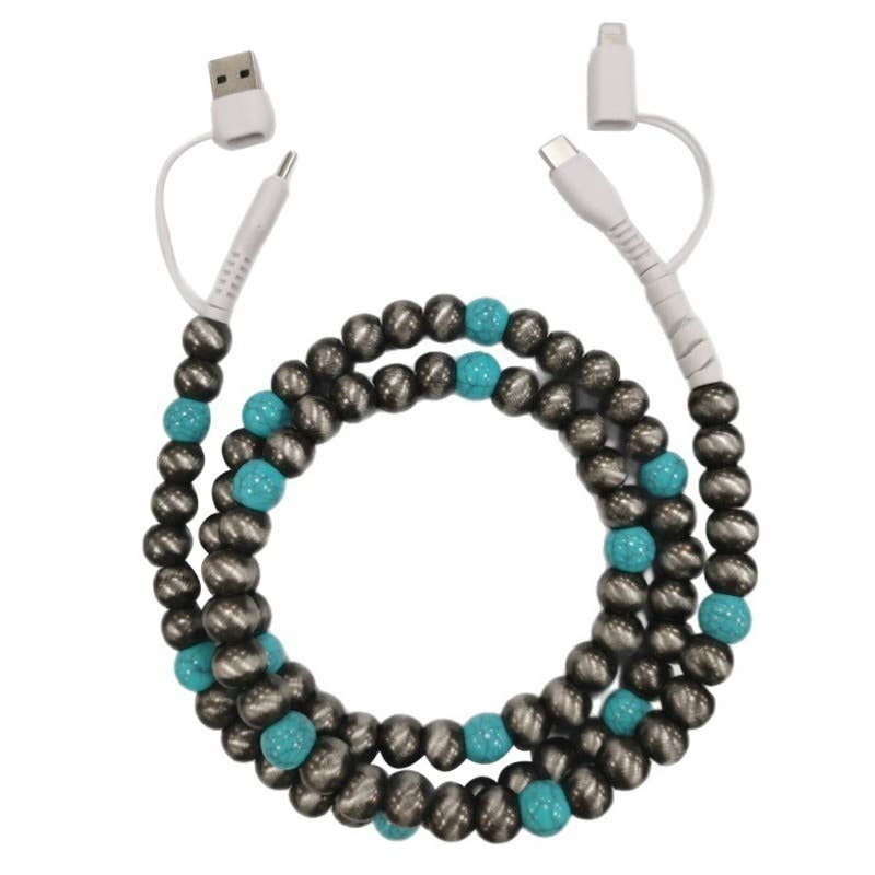 Turquoise Bead Charging Cable