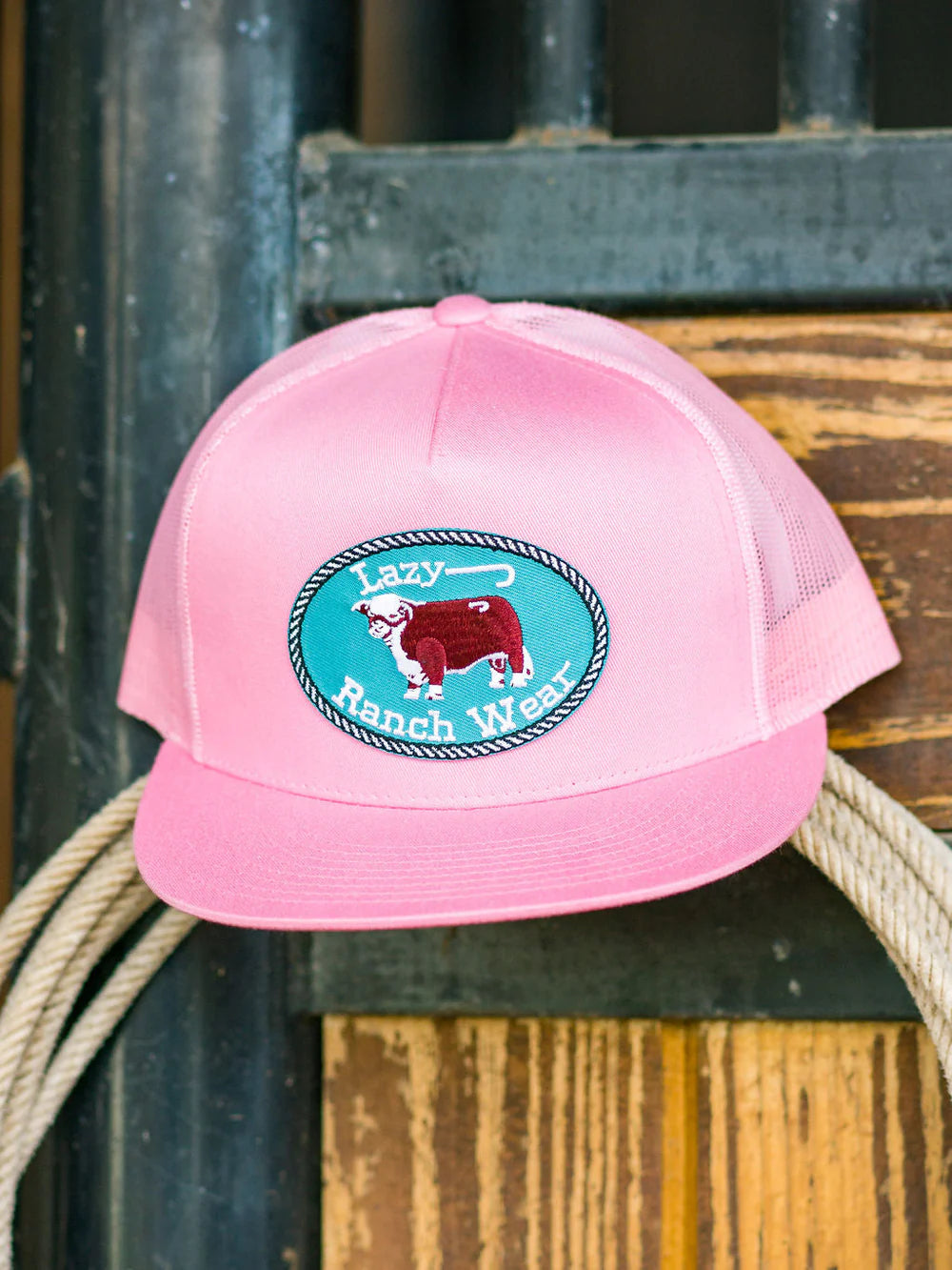 Lazy J Ranch Pink Original Buckle Classic Five Panel Trucker Hat