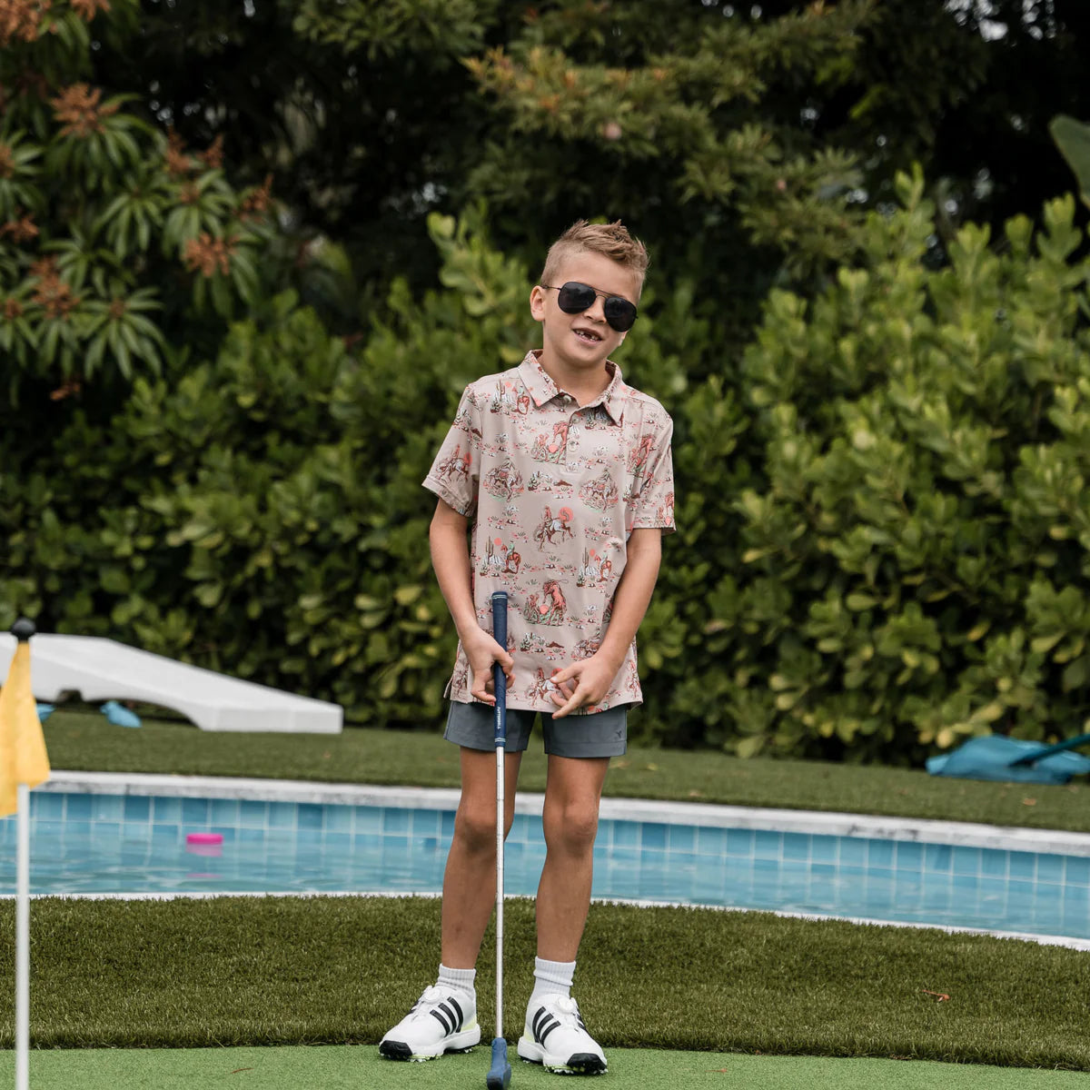 Burlebo Youth Polo - Cowboy Up Khaki