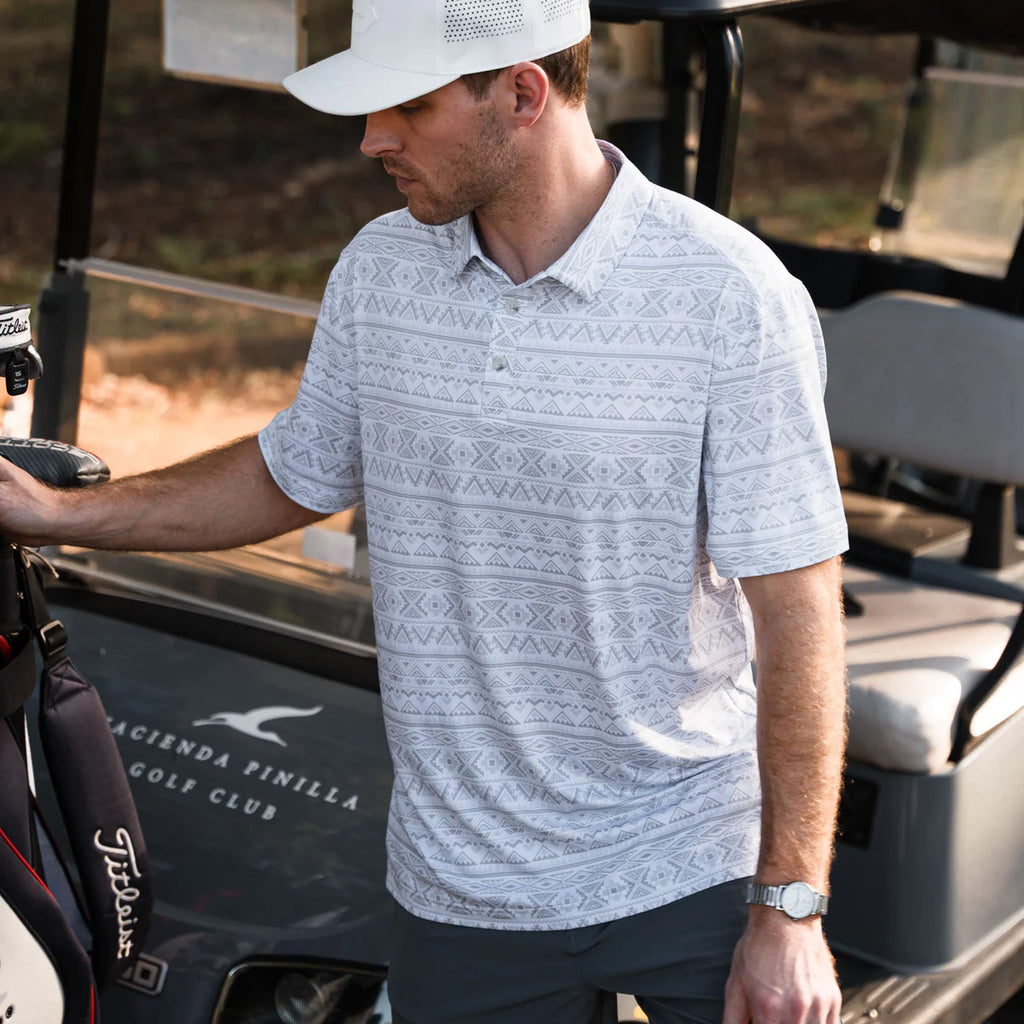 Burlebo Performance Polo - Grey Aztec
